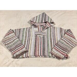 Earthbound Trading Co. Cropped Baja Sweatshirt Womens Hoodie Sz Medium Boho Chic